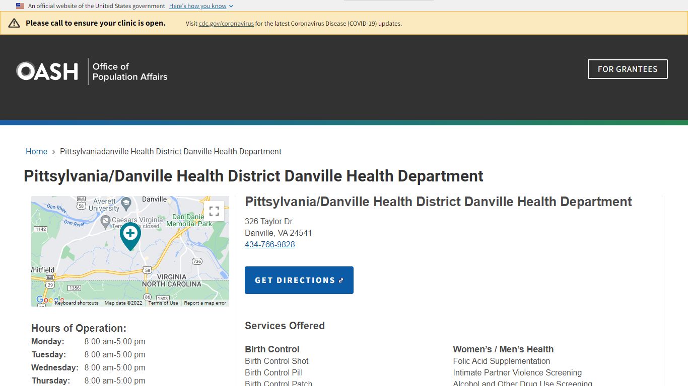 Pittsylvania/Danville Health District Danville Health Department | HHS ...